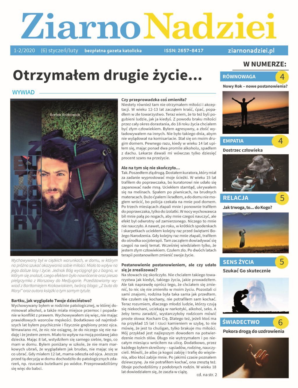 Gazeta „Ziarno Nadziei” 1-2/2020 (6) styczeń-luty